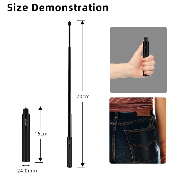 aMagisn 70cm Invisible Straight Pull Selfie Stick Sports Camera Accessories, Specification: Single Rod - free shipping - PMC TechLife - Order now!