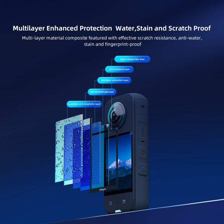 For Insta360 X3 aMagisn Screen Tempered Film Protection Sports Camera Accessories, Specification: 2sets - Protective Film & Stickers by aMagisn | Online Shopping South Africa | PMC TechLife | Buy Now Pay Later Mobicred