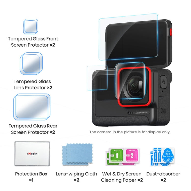 6 In 1 For Insta360 ACE aMagisn Tempered Film Protective Stickers Sports Camera Accessories - Protective Film & Stickers by aMagisn | Online Shopping South Africa | PMC TechLife | Buy Now Pay Later Mobicred