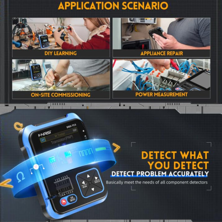 FNIRSI 3 In 1 Handheld Digital Oscilloscope LCR Transistor Tester, Specification: Upgrade - free shipping - PMC TechLife - Order now!