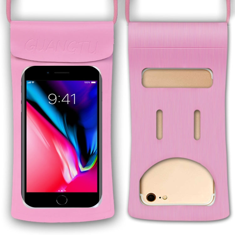 TPU Transparent Touch Screen Phone 30m Waterproof Bag Outdoor Rafting Phone Case(Rose Gold) - Waterproof Bag by GUANGTU | Online Shopping South Africa | PMC TechLife | Buy Now Pay Later Mobicred