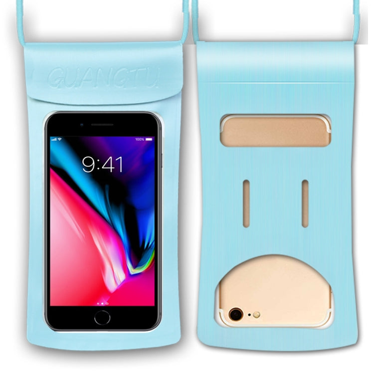 TPU Transparent Touch Screen Phone 30m Waterproof Bag Outdoor Rafting Phone Case(Water Blue) - Waterproof Bag by GUANGTU | Online Shopping South Africa | PMC TechLife | Buy Now Pay Later Mobicred