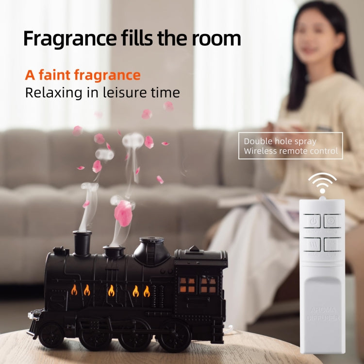300ml Small Train Essential Oil Diffuser Humidifier With Remote Control UK Plug - free shipping - PMC TechLife - Order now!