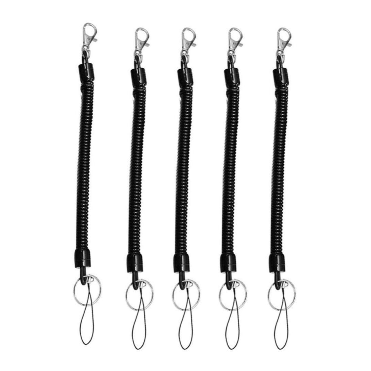 5pcs Spring Key Rope Plastic Keychain Environmentally Friendly Elastic Chain(Black) - Hooks by PMC TechLife | Online Shopping South Africa | PMC TechLife | Buy Now Pay Later Mobicred