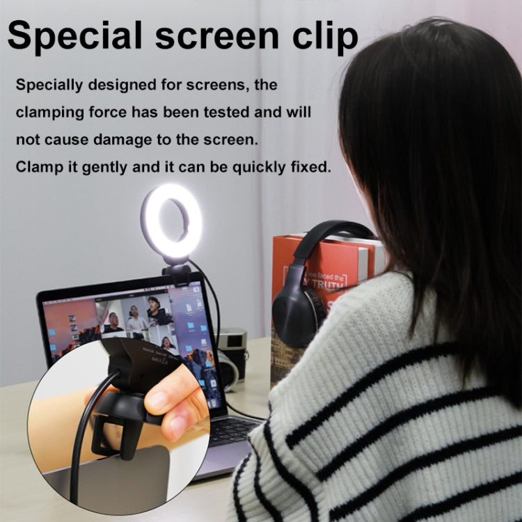 YRing48 4-Inch 48LEDs Laptop Camera Video Conference Live Beauty Ring Fill Light, Spec: Clip with Tripod - Selfie Light by PMC TechLife | Online Shopping South Africa | PMC TechLife | Buy Now Pay Later Mobicred