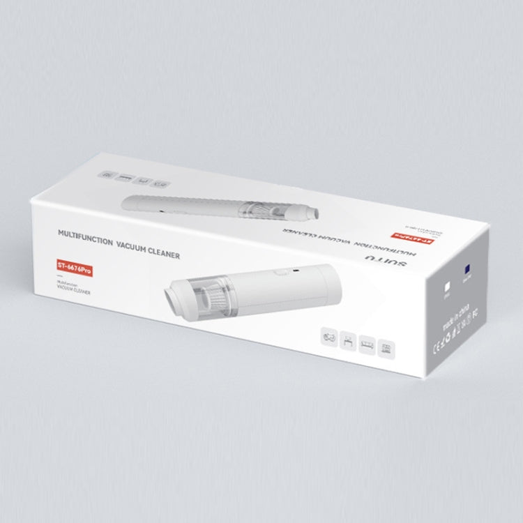 SUITU ST-6676 7pcs /Set Cordless Vehicle Vacuum Cleaner Home And Car Brushless Cylinder Blower(White) - free shipping - PMC TechLife - Order now!