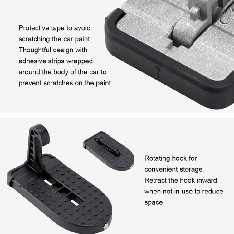 Car Hook Door Foldable Foot Pedal with Safety Hammer(Black) - free shipping - PMC TechLife - Order now!