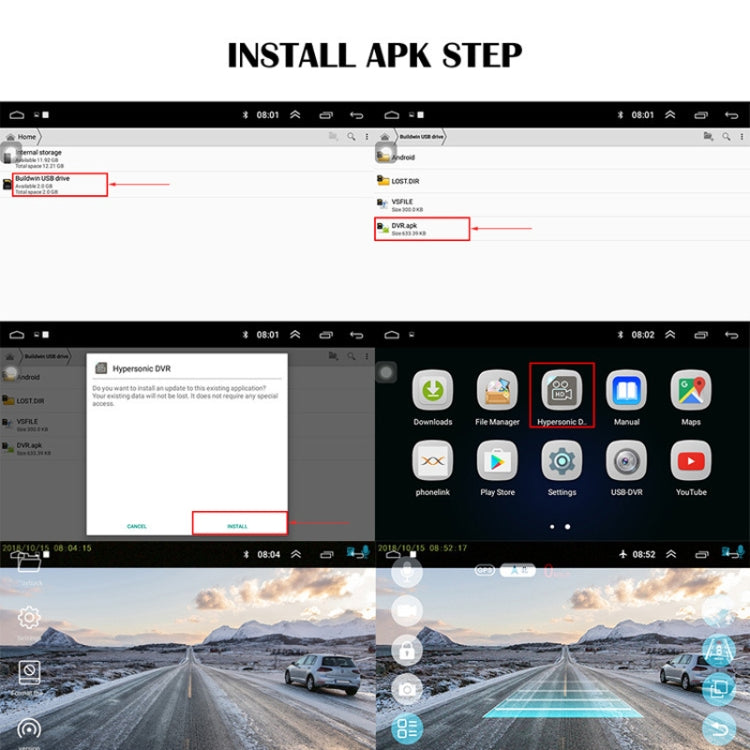 720P High Definition Android Navigation Car Recorder USB Connection ADAS Driving Alert System Logger, Version: 16G - Car DVRs by PMC TechLife | Online Shopping South Africa | PMC TechLife | Buy Now Pay Later Mobicred