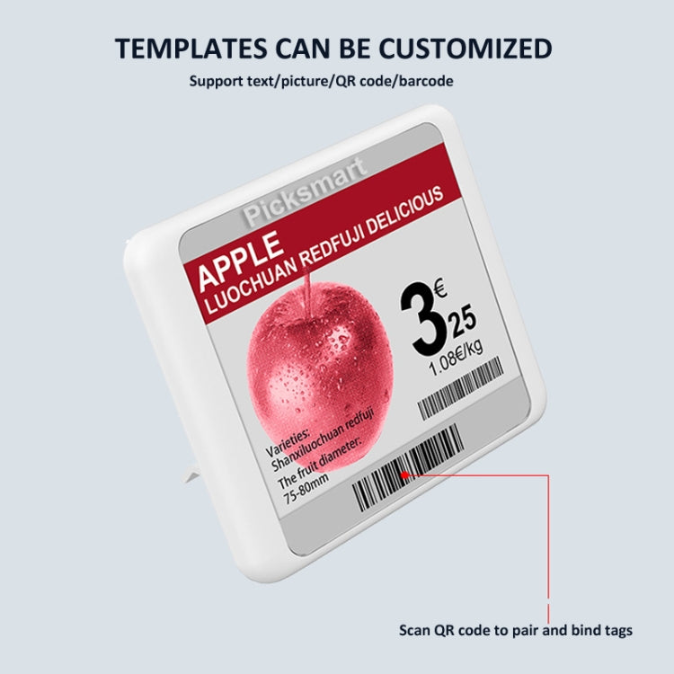 2.9 Inch E-ink Screen Bluetooth Smart Electronic Labels Support Custom Text/Picture/QR Code/Barcode - Store & Supermarket Supplies by PMc TechLife | Online Shopping South Africa | PMc TechLife | Buy Now Pay Later Mobicred