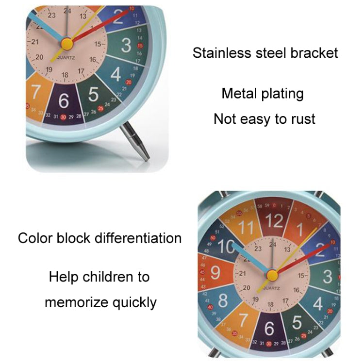 4 inch Early Learning Dual Ring Round Alarm Clock Student Bedside Metal Alarm Bell(Pink) - Novelty Clock by PMc TechLife | Online Shopping South Africa | PMc TechLife | Buy Now Pay Later Mobicred