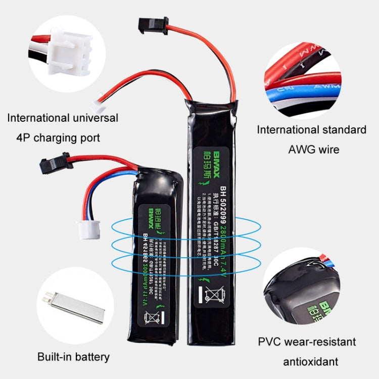 BMAX 11.1V High Rate 30C Discharge Water Marble Rifle Rechargeable Li-Ion Battery, Plug: SM - Li-ion Batteries by PMC TechLife | Online Shopping South Africa | PMC TechLife | Buy Now Pay Later Mobicred