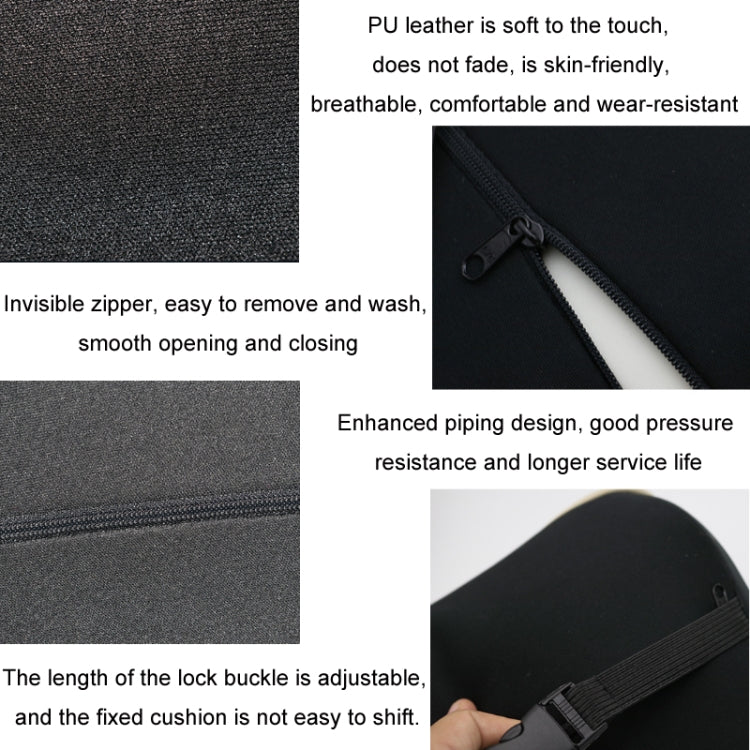 Leather Memory Foam All Season Car Seat Neck Support Cushion Headrest+Waist Pad(Beige) - Seat Accessories by PMC TechLife | Online Shopping South Africa | PMC TechLife | Buy Now Pay Later Mobicred