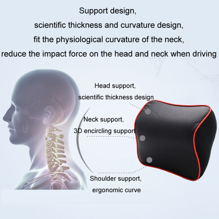 Leather Memory Foam All Season Car Seat Neck Support Cushion Headrest+Waist Pad(Brown) - Seat Accessories by PMC TechLife | Online Shopping South Africa | PMC TechLife | Buy Now Pay Later Mobicred