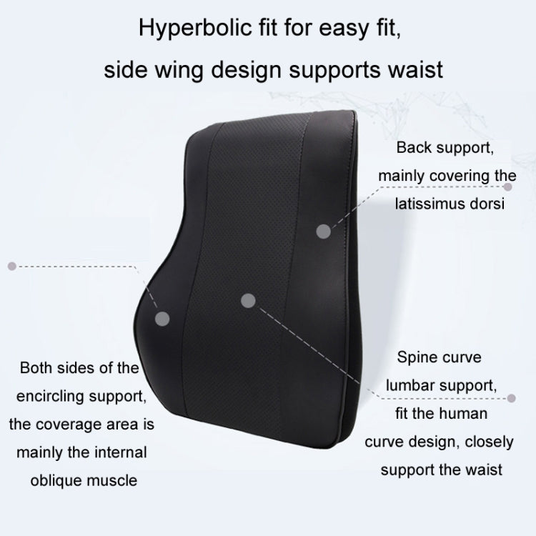 Leather Memory Foam All Season Car Seat Neck Support Cushion Headrest+Waist Pad(Black Red) - Seat Accessories by PMC TechLife | Online Shopping South Africa | PMC TechLife | Buy Now Pay Later Mobicred