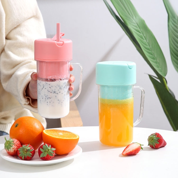 420ml 6 Blades Straw Juice Cup USB Charging Portable Fruit Juicer Smoothie Maker(Pink) - free shipping - PMC TechLife - Order now!