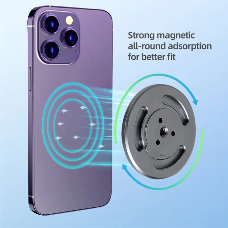 Magnetic Phone Holder with 1/4 Inch Hole for Tripod Magic Arm(Titanium Color) - free shipping - PMC TechLife - Order now!