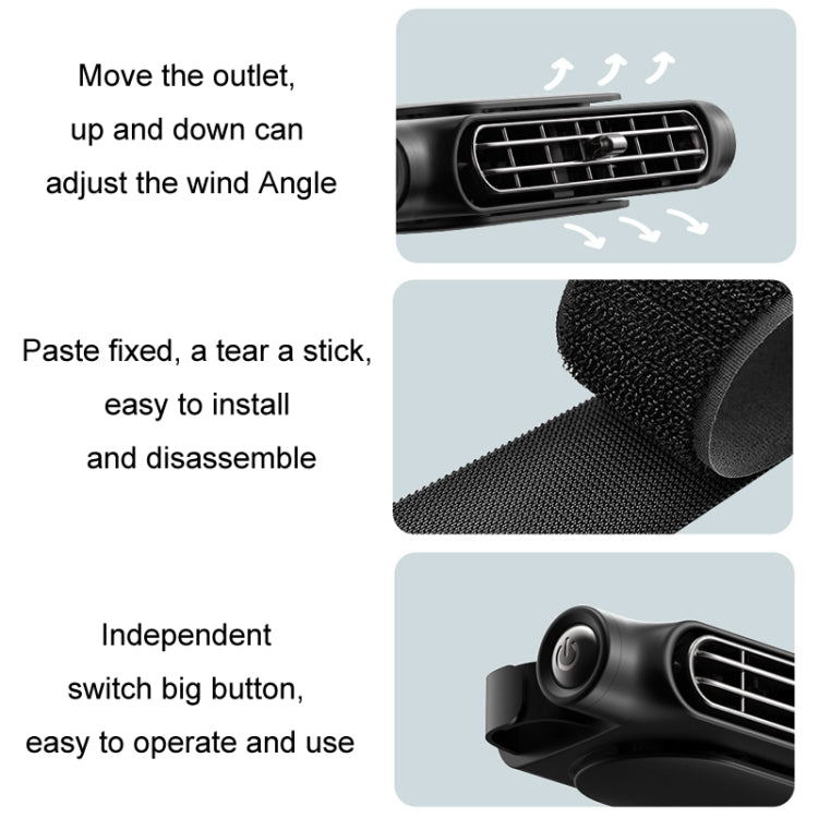 Car Turbine High Wind USB Plug-in Seat Back Fan(CF03 Black) - Heating & Fans by PMC TechLife | Online Shopping South Africa | PMC TechLife | Buy Now Pay Later Mobicred