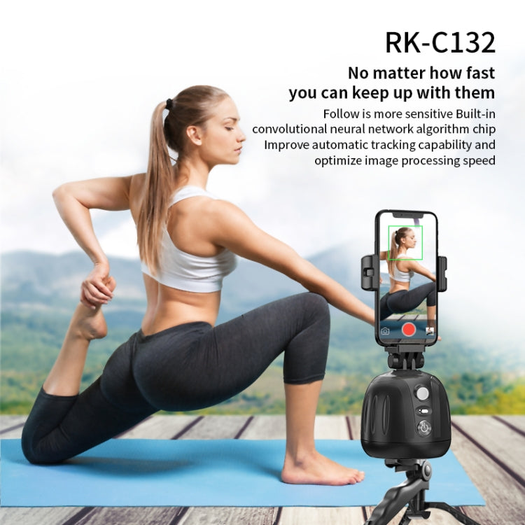 360 Degree Intelligent Follow Live Video Recording Desktop Stabilizer(Black) - Handheld Gimbals by PMC TechLife | Online Shopping South Africa | PMC TechLife | Buy Now Pay Later Mobicred