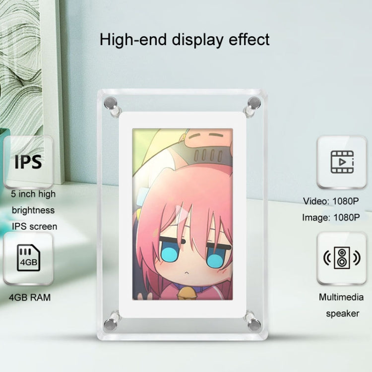5 Inch HD Digital Photo Frame Crystal Advertising Player 1080P Motion Video Picture Display Player(US Plug) - 1.5-7.0 inch by PMC TechLife | Online Shopping South Africa | PMC TechLife | Buy Now Pay Later Mobicred