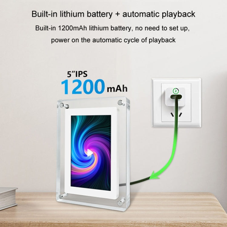 5 Inch HD Digital Photo Frame Crystal Advertising Player 1080P Motion Video Picture Display Player(US Plug) - 1.5-7.0 inch by PMC TechLife | Online Shopping South Africa | PMC TechLife | Buy Now Pay Later Mobicred