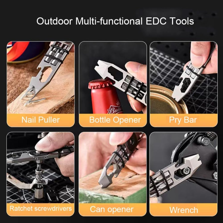 Multifunctional Outdoor Survival and Self-defense Ratchet Crowbar Tool EDC Bottle Opener(Silver) - Emergency Tools by PMC TechLife | Online Shopping South Africa | PMC TechLife
