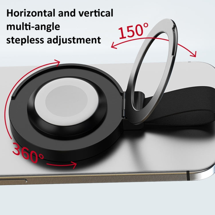 3 In 1 Magnetic Wireless Charger Mobile Phone Ring Holder(Black) - Wireless Charger by PMC Jewellery | Online Shopping South Africa | PMC Jewellery | Buy Now Pay Later Mobicred