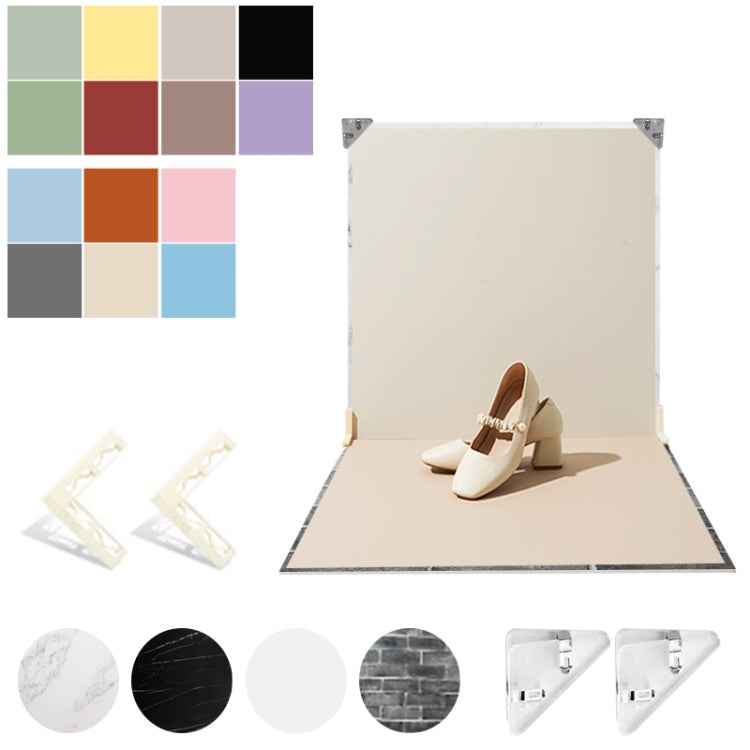 2pcs 60cm Double-Sided Background Board + 7pcs Backdrop Paper Photography Props Set, Spec: Set 6 - Solid Color by PMC TechLife | Online Shopping South Africa | PMC TechLife | Buy Now Pay Later Mobicred