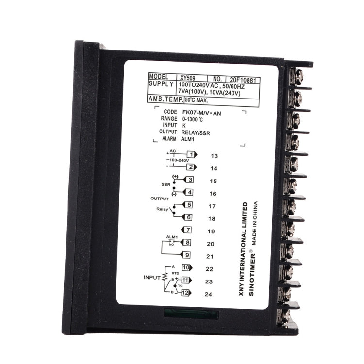 SINOTIMER XY509 Smart Temperature Control Instrument Short Case PID Heating Relay SSR Solid State Output - Thermostat & Thermometer by SINOTIMER | Online Shopping South Africa | PMC TechLife | Buy Now Pay Later Mobicred