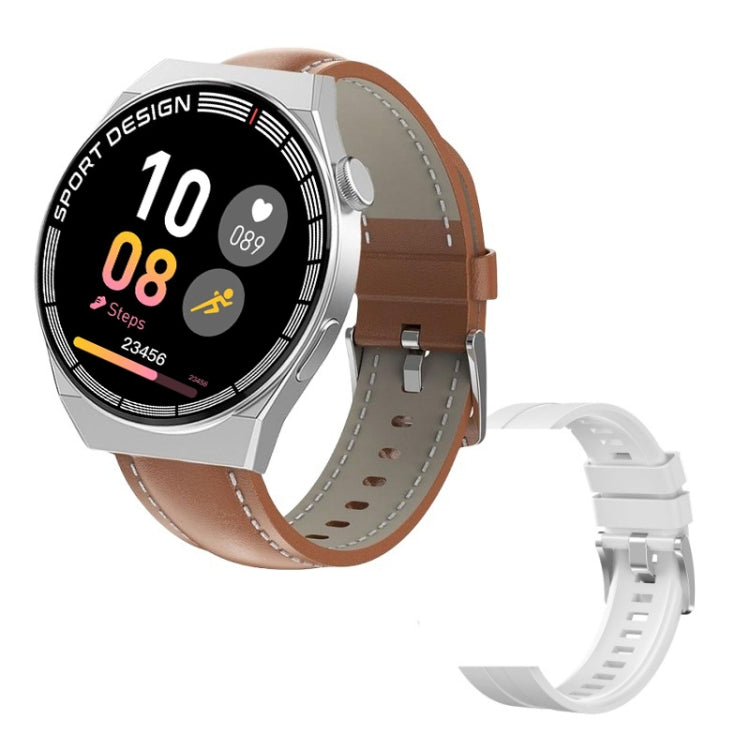 GT3Pro 1.28-Inch Health Monitoring Bluetooth Call Smart Watch With NFC, Color: Brown Leather - free shipping - PMC TechLife - Order now!