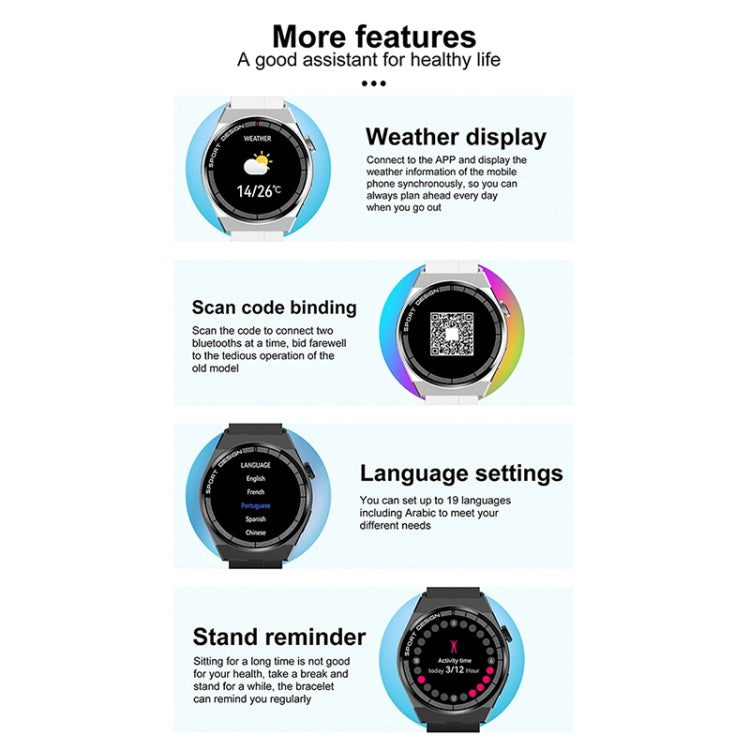 GT3Pro 1.28-Inch Health Monitoring Bluetooth Call Smart Watch With NFC, Color: Brown Leather - free shipping - PMC TechLife - Order now!
