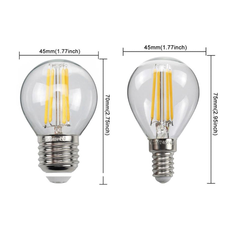 6pcs /Box G45 Bulb LED Lamp Fixture Illuminator Vintage Filament Lights, Style: Gold Small Screw(220V 4W) - LED Blubs & Tubes by PMc TechLife | Online Shopping South Africa | PMc TechLife | Buy Now Pay Later Mobicred