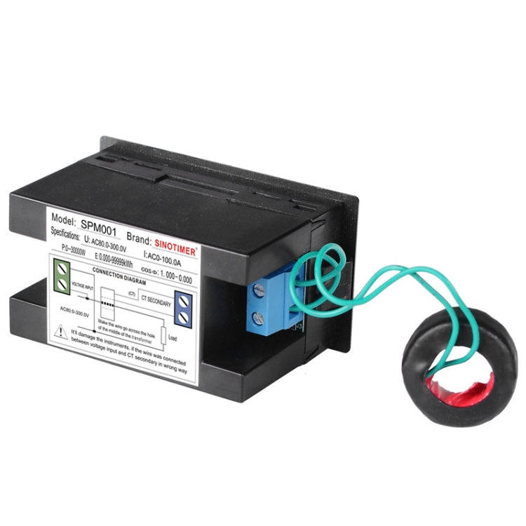 SINOTIMER SPM001 AC LED Digital Voltmeter Frequency Factors Meter Power Monitor, Specification: AC200-450V 100A - Current & Voltage Tester by SINOTIMER | Online Shopping South Africa | PMC TechLife | Buy Now Pay Later Mobicred