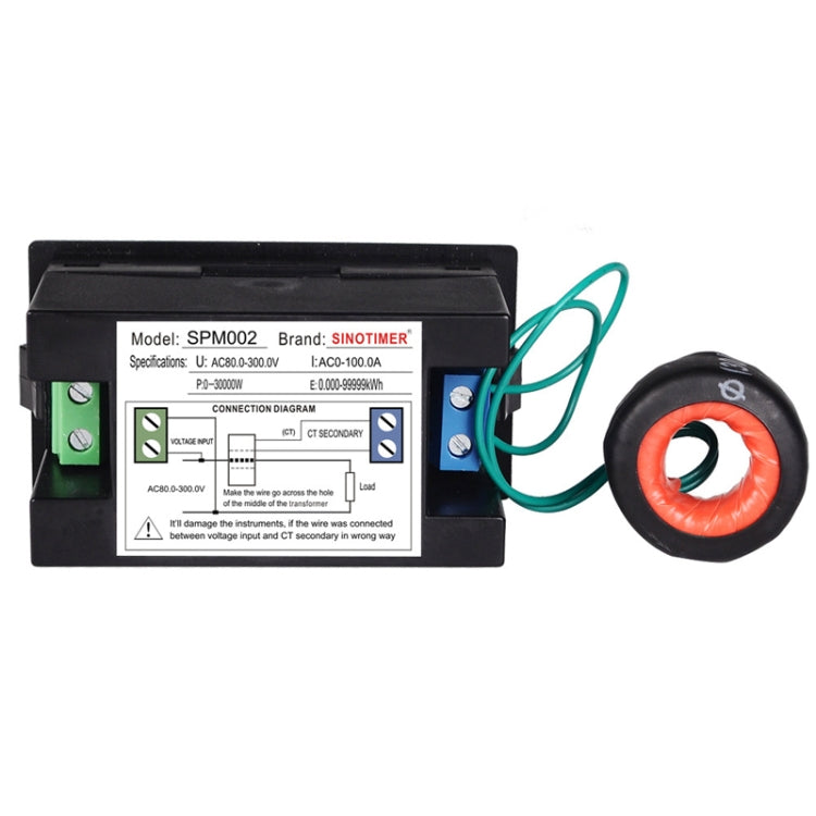 SINOTIMER SPM002 Liquid Crystals AC Digital Voltage And Current Meter Power Monitor, Specification: AC200-450V 100A - Current & Voltage Tester by SINOTIMER | Online Shopping South Africa | PMC TechLife | Buy Now Pay Later Mobicred