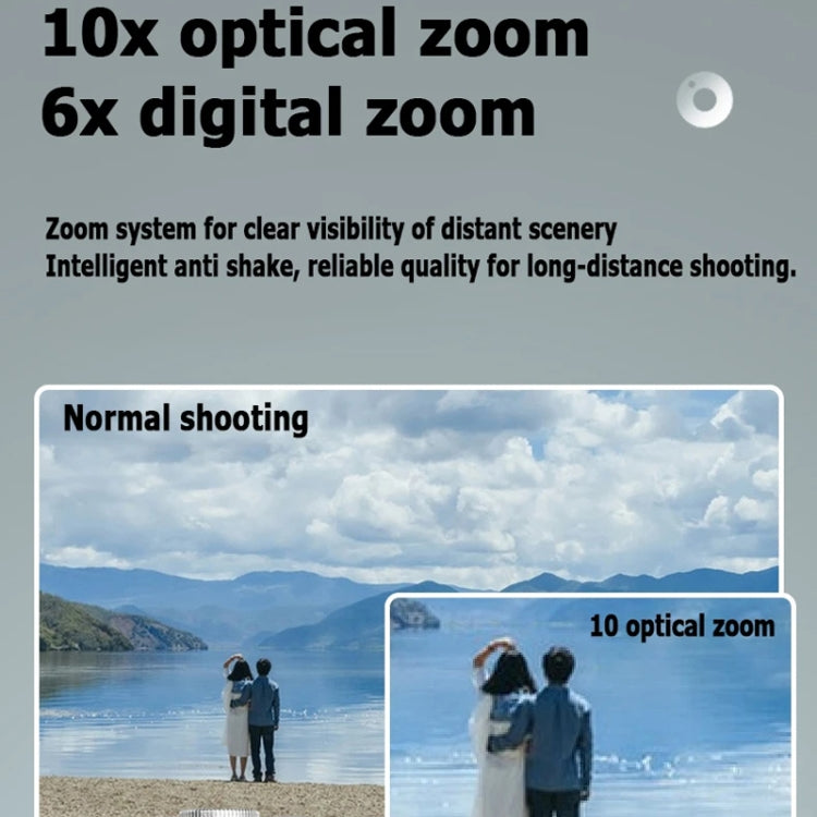 4K HD Optical Zoom Digital Camera 60MP Dual Screen Selfie Camera, No Memory(Black) - Video Cameras by PMC TechLife | Online Shopping South Africa | PMC TechLife | Buy Now Pay Later Mobicred