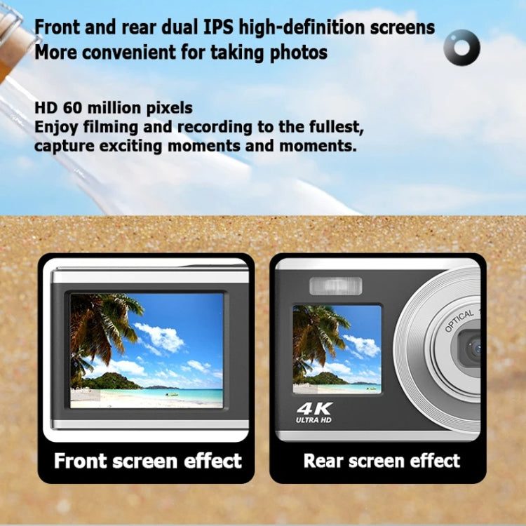 4K HD Optical Zoom Digital Camera 60MP Dual Screen Selfie Camera, No Memory(White) - Video Cameras by PMC TechLife | Online Shopping South Africa | PMC TechLife | Buy Now Pay Later Mobicred