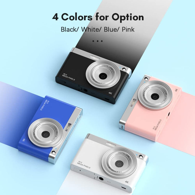 50 MP HD Camera 4K Video Retro Vlog Self-Shooting Camera(Black) - Video Cameras by PMC TechLife | Online Shopping South Africa | PMC TechLife | Buy Now Pay Later Mobicred