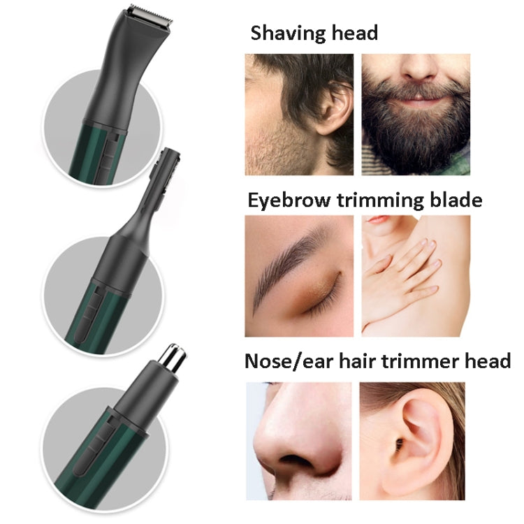 MARSKE  MS-7111 3 In 1 Electric Nose Hair Trimmer Type-C Rechargeable Grooming Instrument(Green) - Hair Removal by MARSKE | Online Shopping South Africa | PMC TechLife | Buy Now Pay Later Mobicred