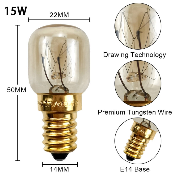 E14 Salt Crystal Lamps High Temperature Resistant Oven Light Bulb, Power: 15W Brass Lamp Head(2700K Warm White) - LED Blubs & Tubes by PMC TechLife | Online Shopping South Africa | PMC TechLife