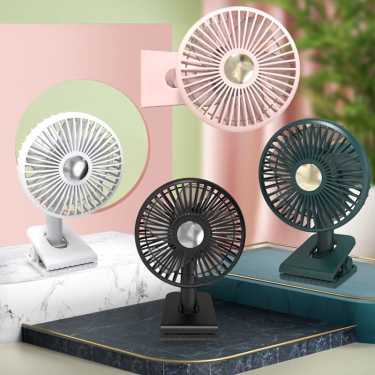 Car Clip-On Rechargeable Electric Oscillating Head Fan With Light(White) - Heating & Fans by PMC TechLife | Online Shopping South Africa | PMC TechLife | Buy Now Pay Later Mobicred
