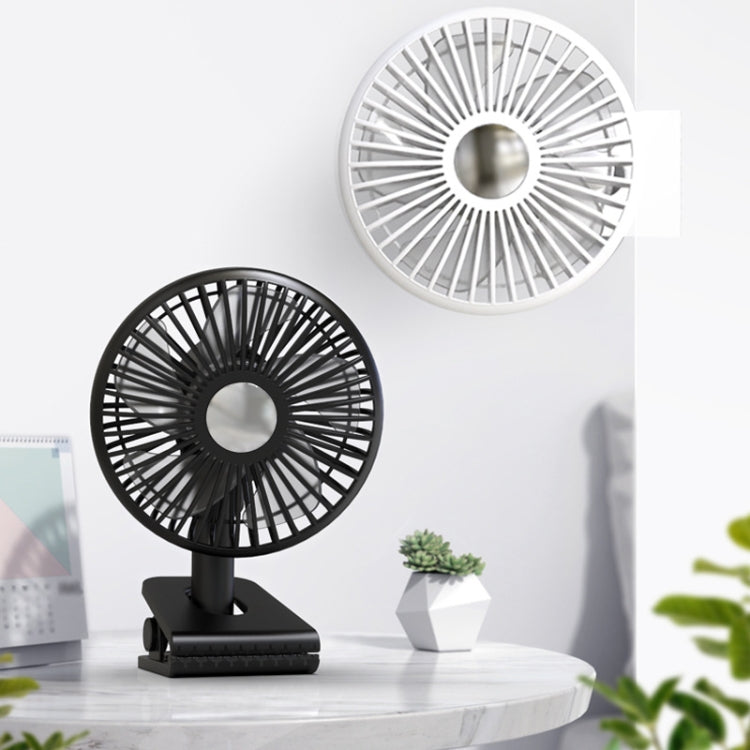 Car Clip-On Rechargeable Electric Oscillating Head Fan With Light(White) - Heating & Fans by PMC TechLife | Online Shopping South Africa | PMC TechLife | Buy Now Pay Later Mobicred