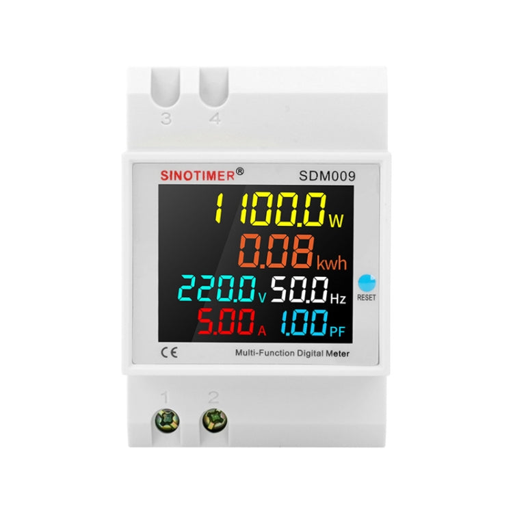 SINOTIMER SDM009 Din Rail Single-Phase Voltage Current Frequency Power Factor Electricity Multifunctional Meter, Model: AC40-300V Built-In - free shipping - PMC TechLife - Order now!
