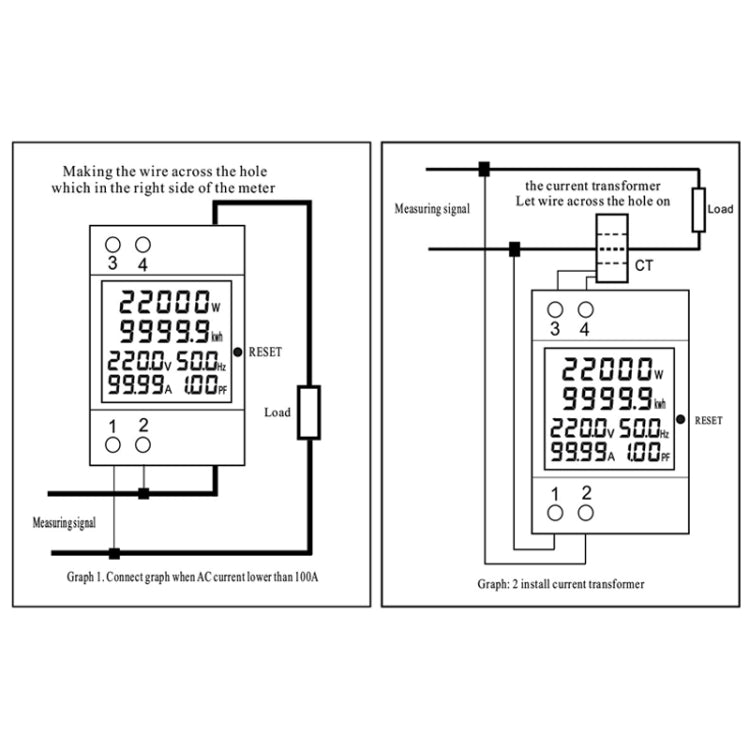 SINOTIMER SDM009 Din Rail Single-Phase Voltage Current Frequency Power Factor Electricity Multifunctional Meter, Model: AC40-300V External - free shipping - PMC Jewellery - Order now!