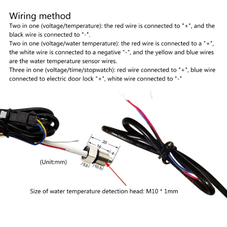 Compact LED Digital Display Time Voltmeter, Specification: 3 in 1 Blue - Electrical Instruments by PMC TechLife | Online Shopping South Africa | PMC TechLife | Buy Now Pay Later Mobicred