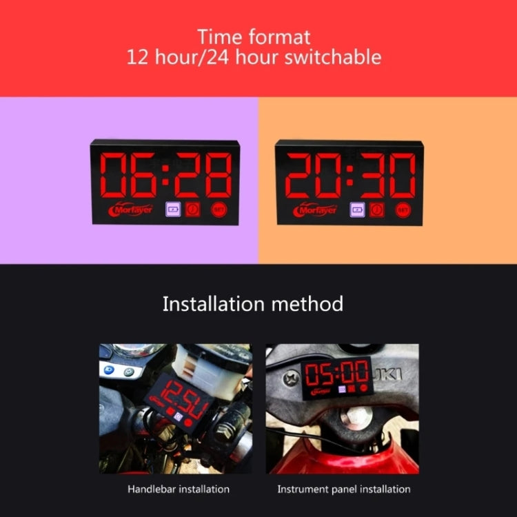 Compact LED Digital Display Time Voltmeter, Specification: 2 in 1 Temperature White - free shipping - PMC TechLife - Order now!