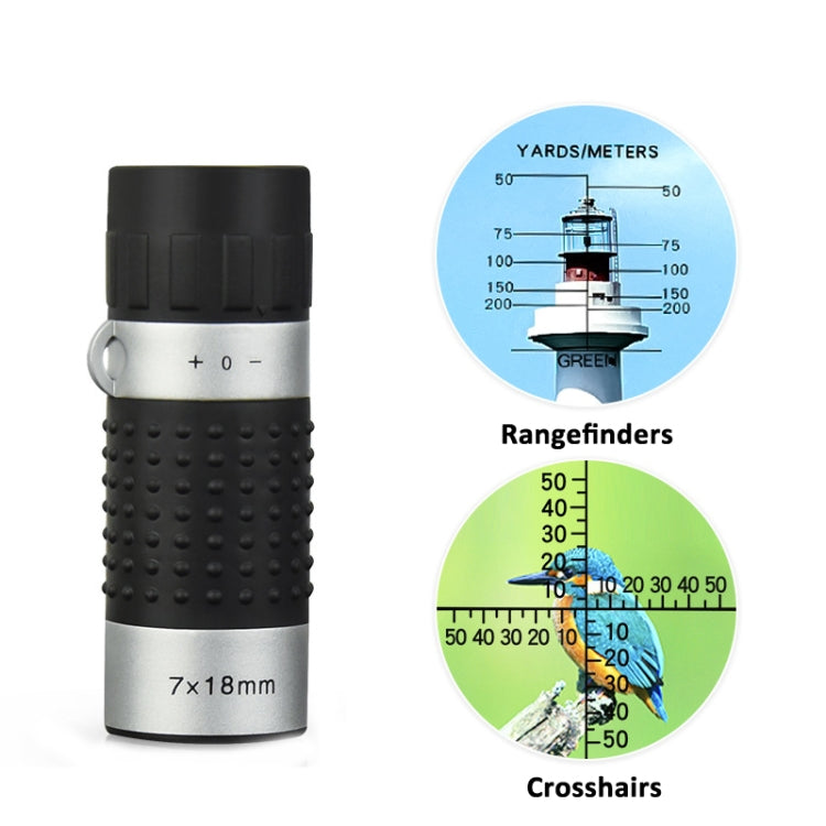 7 x 18 Mini Monoculars Telescope for Hunting Golf Hiking Bird Watching, Spec: Crosshairs - Monocular Binoculars by PMC TechLife | Online Shopping South Africa | PMC TechLife | Buy Now Pay Later Mobicred