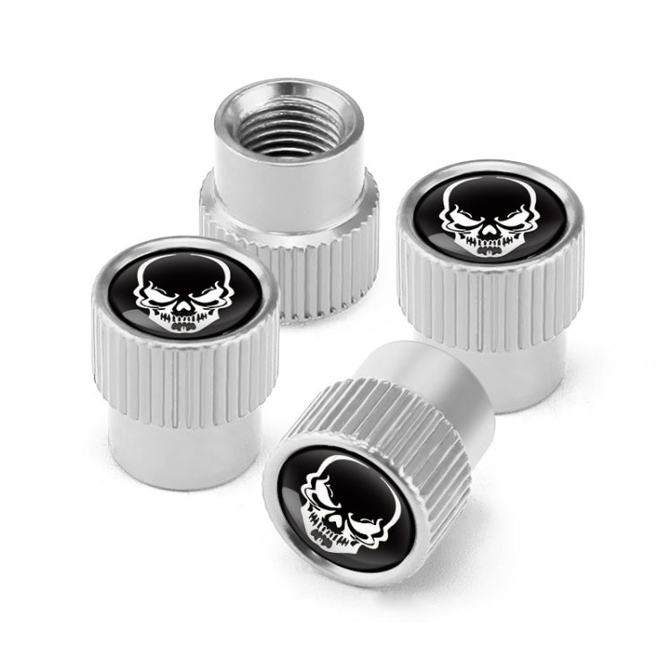 4pcs /Set Skeleton Car Tire Universal Aluminum Valve Cap(Silver) - Tire Valve Caps by PMC TechLife | Online Shopping South Africa | PMC TechLife | Buy Now Pay Later Mobicred