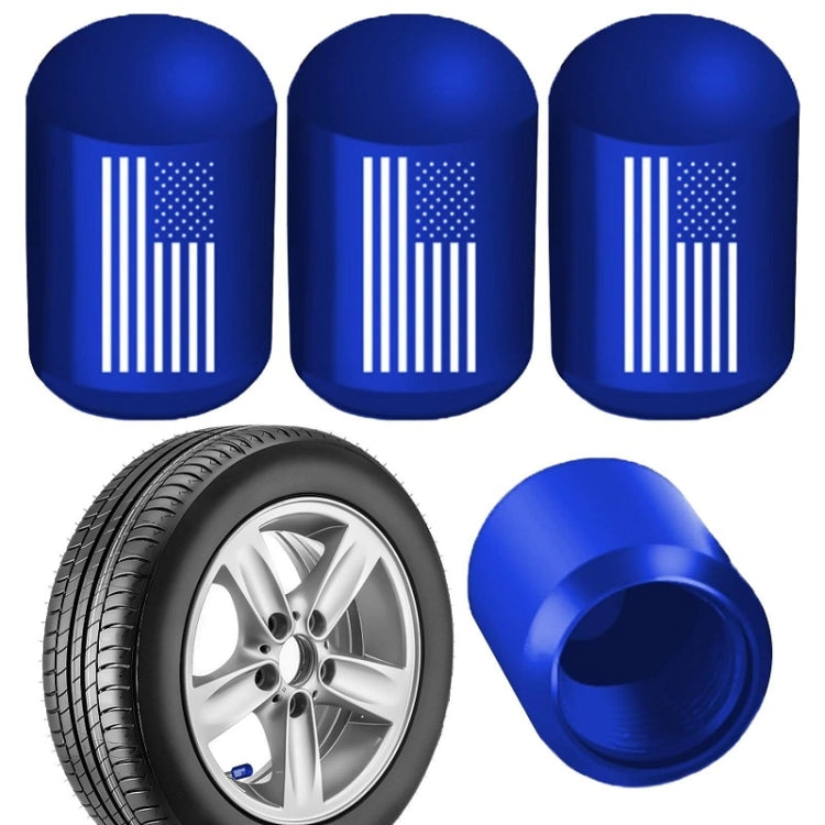 4pcs /Set Car Tire Capsule Aluminum Alloy Screw Dustproof Valves(Blue) - Tire Valve Caps by PMC TechLife | Online Shopping South Africa | PMC TechLife | Buy Now Pay Later Mobicred