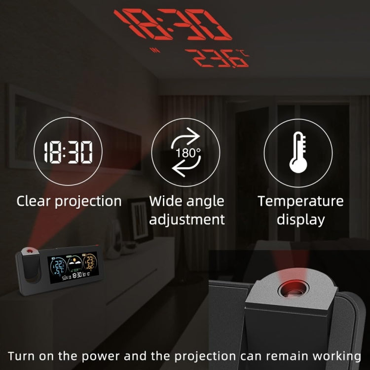 Perpetual Calendar Weather Forecast Color Screen Digital Display Projection Clock(USB) - Novelty Clock by PMc TechLife | Online Shopping South Africa | PMc TechLife | Buy Now Pay Later Mobicred