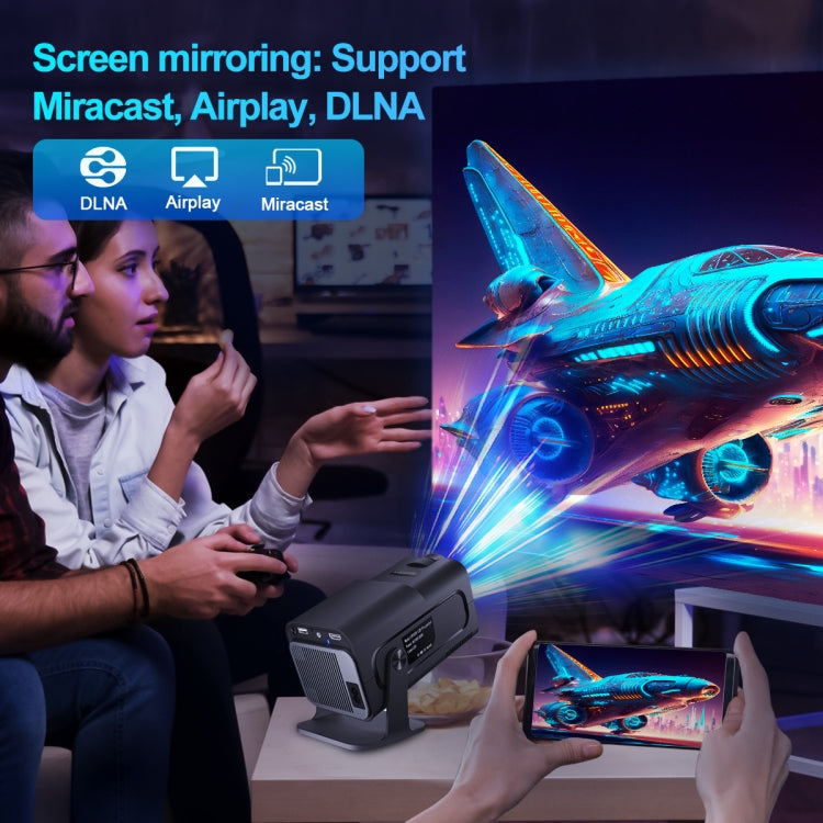 HY320 1080P 390ANSI 4K Android 11 Projector With Wifi 6 Bluetooth 5.0 Support Miracast / Airplay / DLNA AU Plug - LED Projector by PMC TechLife | Online Shopping South Africa | PMC TechLife | Buy Now Pay Later Mobicred