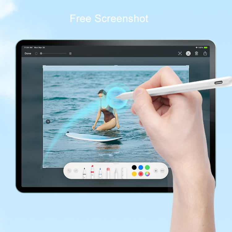 Fast Charge+Touch Switch+Bluetooth Function Anti-false Touch Capacitive Pen for iPad 2018 or Later(White) - free shipping - PMC Jewellery - Order now!